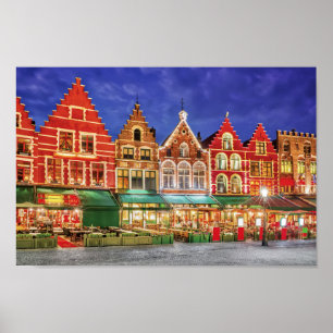 Poster Brugge met Grote Markt