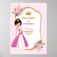  Poster Brunette Princess Birthday