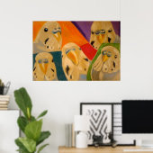Poster Budgie Budgerigar (Thuiskantoor)