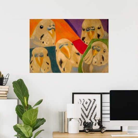 Poster Budgie Budgerigar (Thuiskantoor)