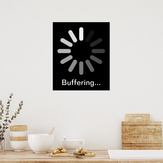 Poster buffering (aangepaste tekst) (Keuken)