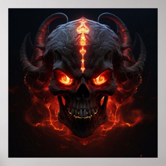 Poster Burning Skull Inferno (Voorkant)