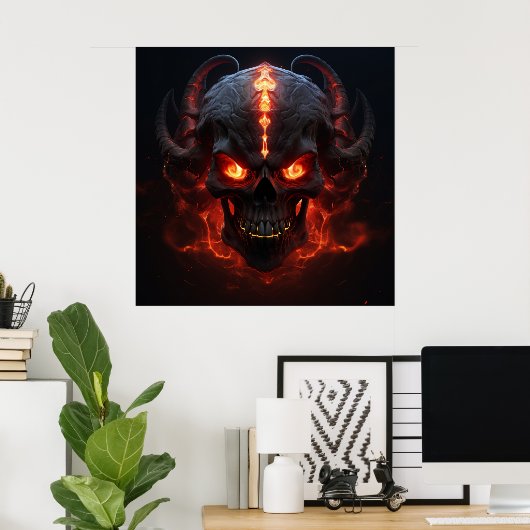 Poster Burning Skull Inferno (Thuiskantoor)