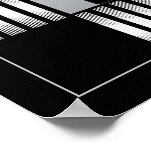 Poster  Cafe Art Deco Stripe Black (Hoek)