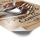 Pôster Café & Mon Petit Livre – A Arte de Ler Foto Afdruk (Hoek)