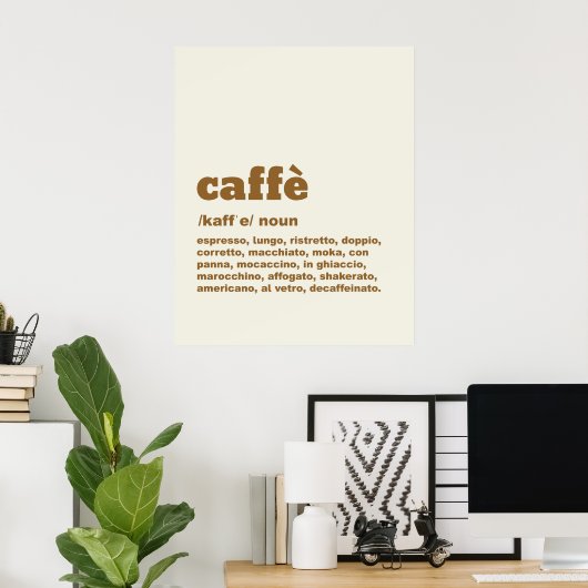 Poster Caffè (Thuiskantoor)