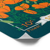 Poster Californië Poppy (donkere achtergrond) (Hoek)