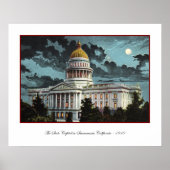 Poster Californië State Capitol Moonlight (Voorkant)