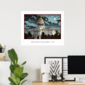 Poster Californië State Capitol Moonlight (Thuiskantoor)