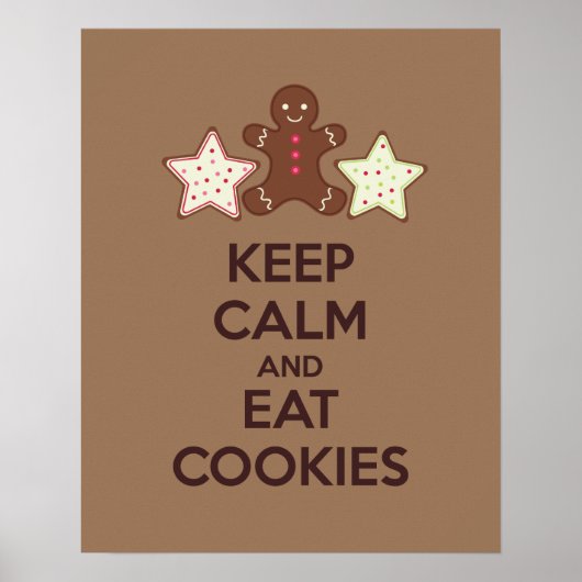Poster Calm and Eat Cookies afdrukken (Voorkant)