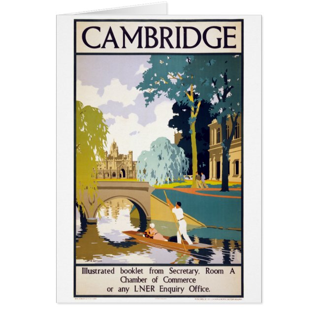 Poster Cambridge Vintage-reisreis teruggezet (Voorkant)