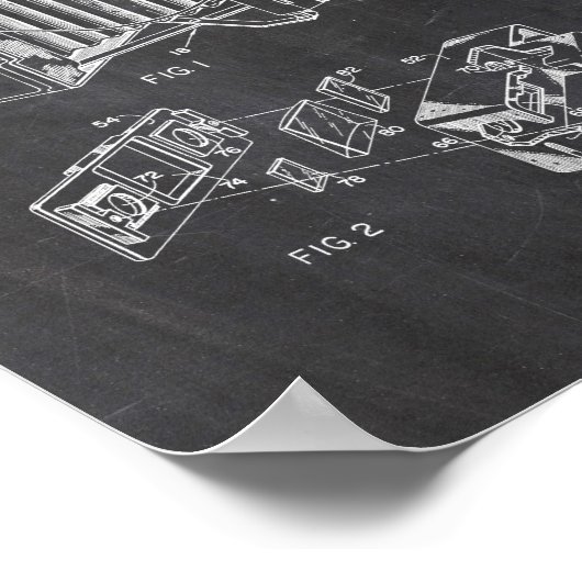  Poster camerapatent Chalkboard achtergrond (Hoek)