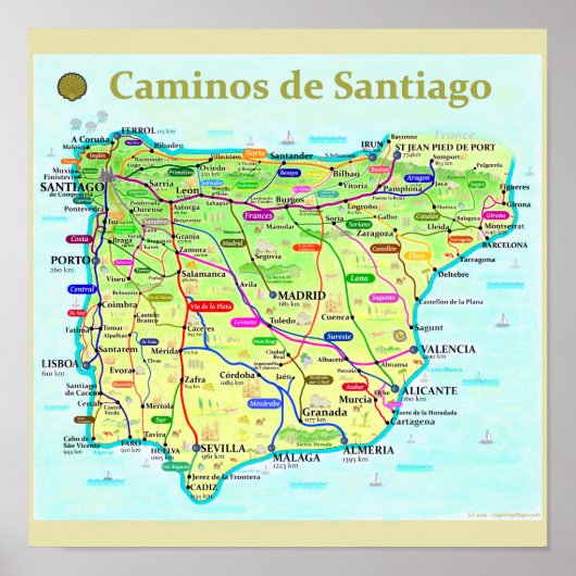 Poster Camino de Santiago (Voorkant)