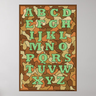 Poster Camouflage Alphabet