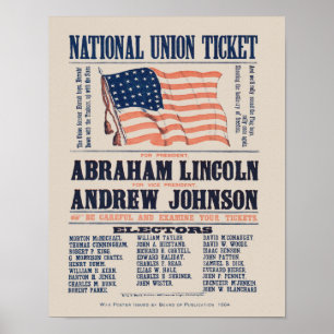 poster campagne 1864 EU-partij - Lincoln