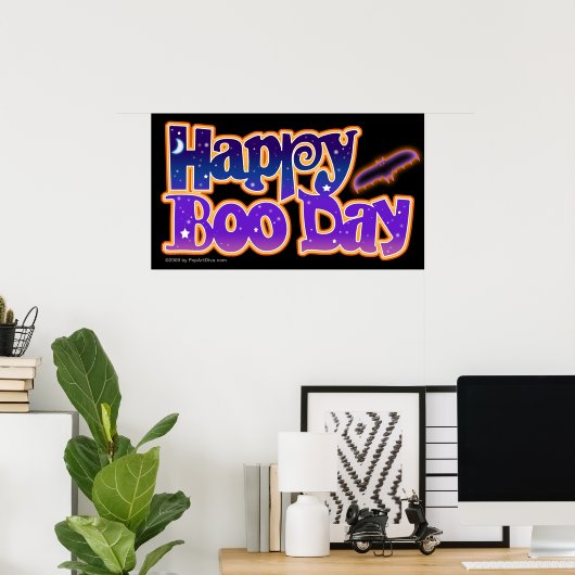Poster, canvas - HAPPY BOO DAY - Halloween Poster (Thuiskantoor)
