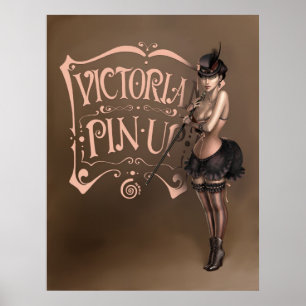 POSTER/CANVAS PRINT ・ Victoriaans pinup