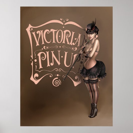 POSTER/CANVAS PRINT ・ Victoriaans pinup (Voorkant)