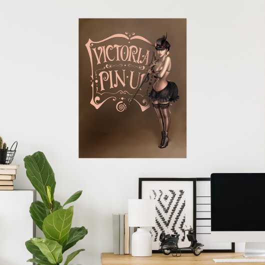 POSTER/CANVAS PRINT ・ Victoriaans pinup (Thuiskantoor)