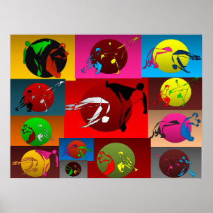 poster capoeira game sunset