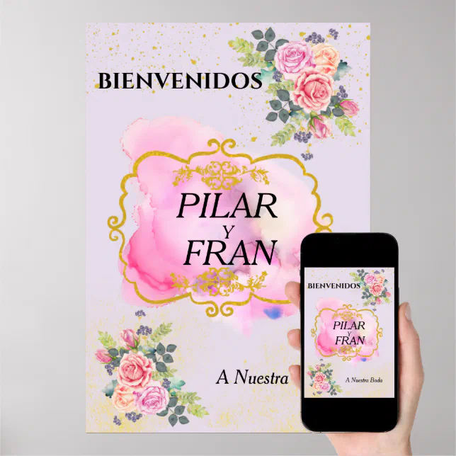 PÓSTER CARTEL DE RECEPCIÓN, BIENVENIDOS A NUESTRA POSTER | Zazzle.nl