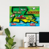 Poster Cartoon Louisiana (Thuiskantoor)