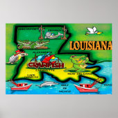 Poster Cartoon Louisiana (Voorkant)