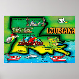 Poster Cartoon Louisiana