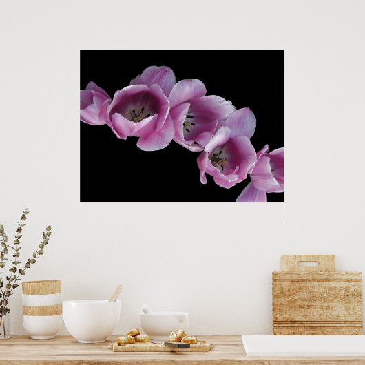 Poster, Cascade of Purple Tulips Poster (Keuken)