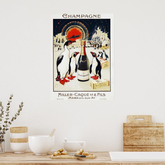 Poster Champagne Miller-Caqu en Fils (Keuken)