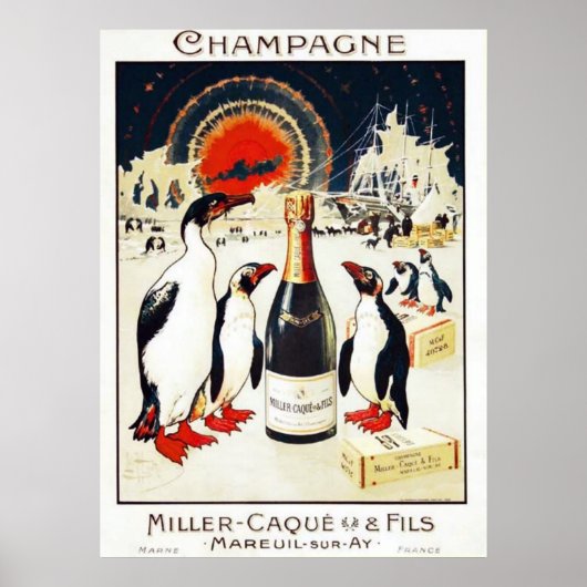 Poster Champagne Miller-Caqu en Fils (Voorkant)