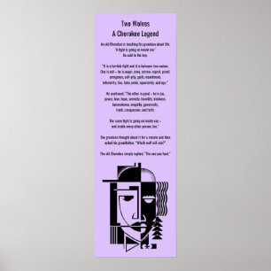 Poster Cherokee Legend Twee Wolven die je voedt