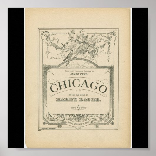 Poster- Chicago Art-Chicago Word & Muziek Poster (Voorkant)