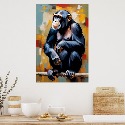 Poster | Chimpansee | Art. (Keuken)