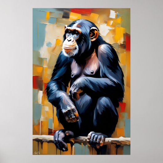 Poster | Chimpansee | Art. (Voorkant)