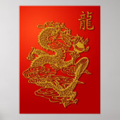 Poster Chinese drakenillustratie (Voorkant)