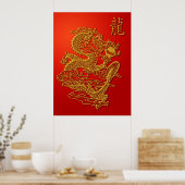 Poster Chinese drakenillustratie (Keuken)