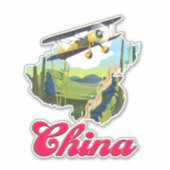 Poster Chinese reiskaart Sticker (Voorkant)