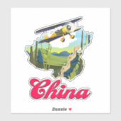 Poster Chinese reiskaart Sticker (Vel)