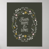 Poster Christelijke Faith Hope Love Bijbelscriptie (Voorkant)