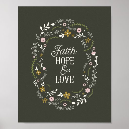 Poster Christelijke Faith Hope Love Bijbelscriptie (Voorkant)