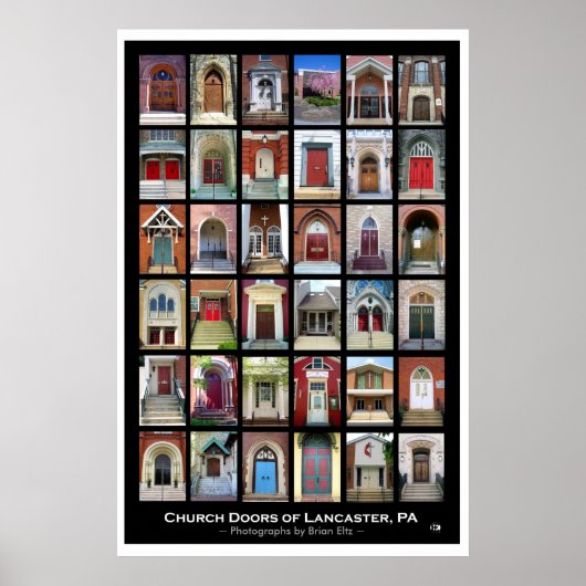 poster "Church Doors of Lancaster, PA" (Voorkant)