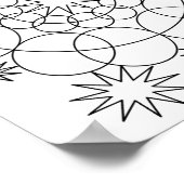 Poster - Cirkels en sterren Mandala naar kleur (Hoek)