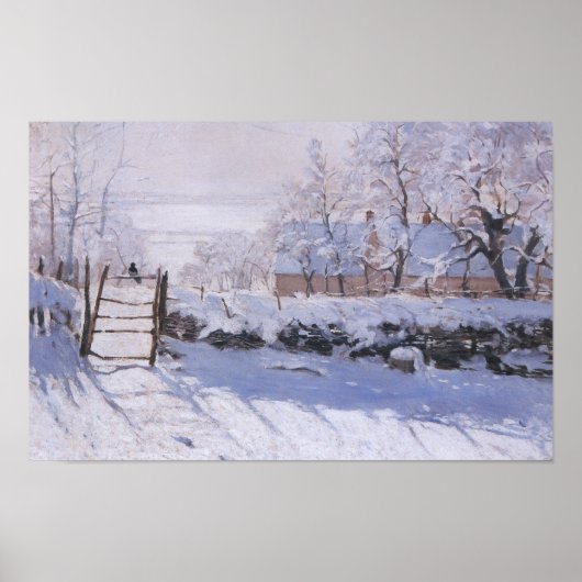 Poster Claude Monet The Magpie Winter Bird Lands (Voorkant)