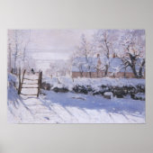 Poster Claude Monet The Magpie Winter Bird Lands (Voorkant)
