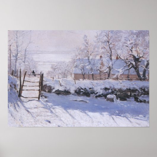 Poster Claude Monet The Magpie Winter Bird Lands (Voorkant)