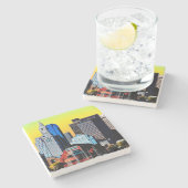 Poster cloth Face Mask van het Custom House Boston Stenen Onderzetter (Zijkant)