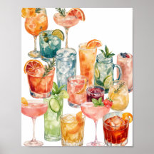 Poster Cocktails Woonkamer decoratie