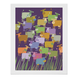 Poster colorful cows