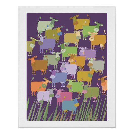 Poster colorful cows (Voorkant)
